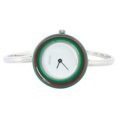 Vintage GUCCI Reloj de cuarzo 11/12.2 Biseles Gucci Reloj de pulsera brazalete de plata para señora