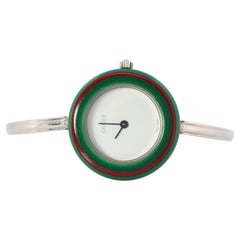 Vintage GUCCI Quartz 11/12.2 Watch Bezels Gucci Ladies Silver Bangle wristwatch