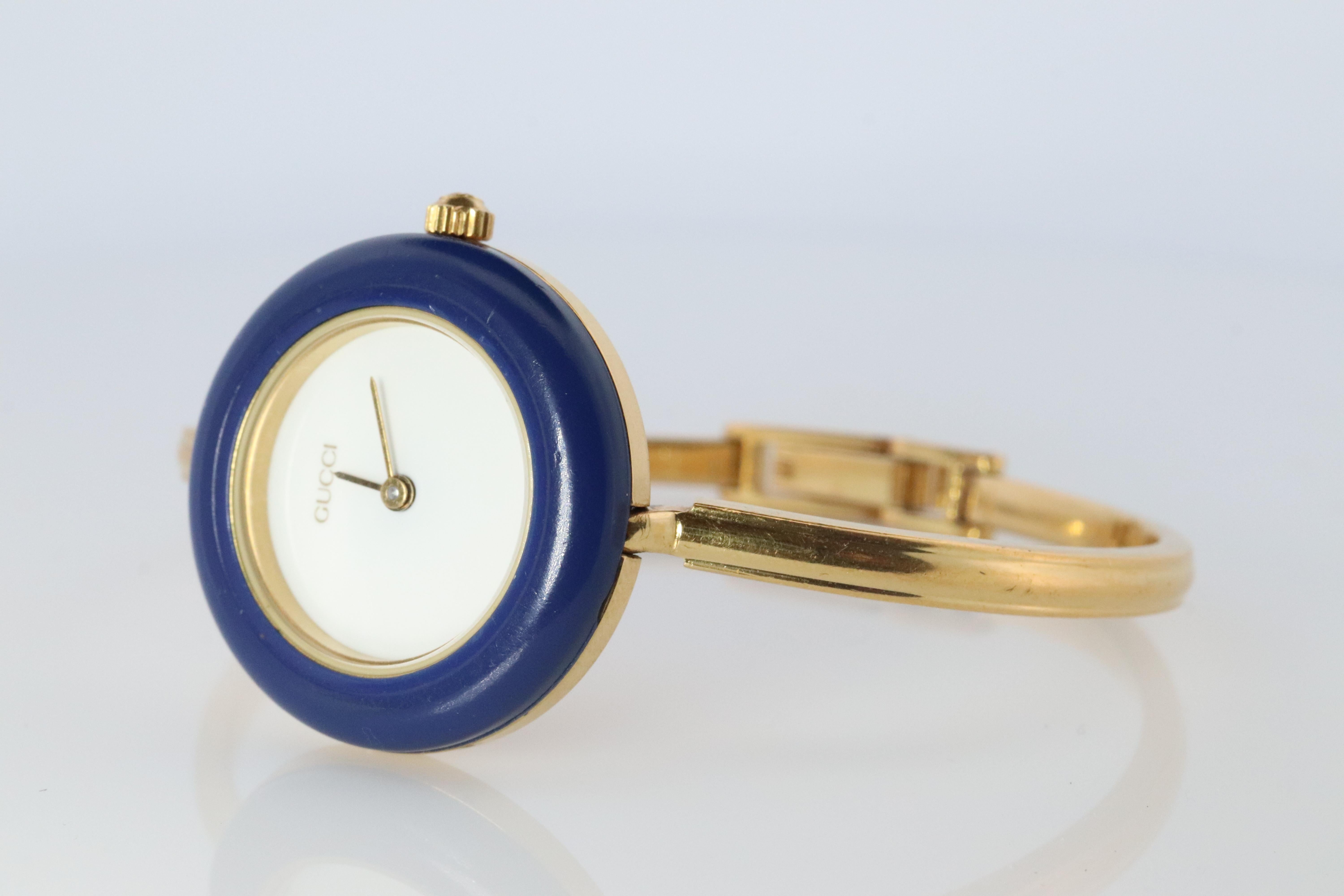 Vintage GUCCI Cuarzo 11/12.2  Observa. Reloj Gucci Ladies Bangle Bisel Intercambiable Moderno en venta