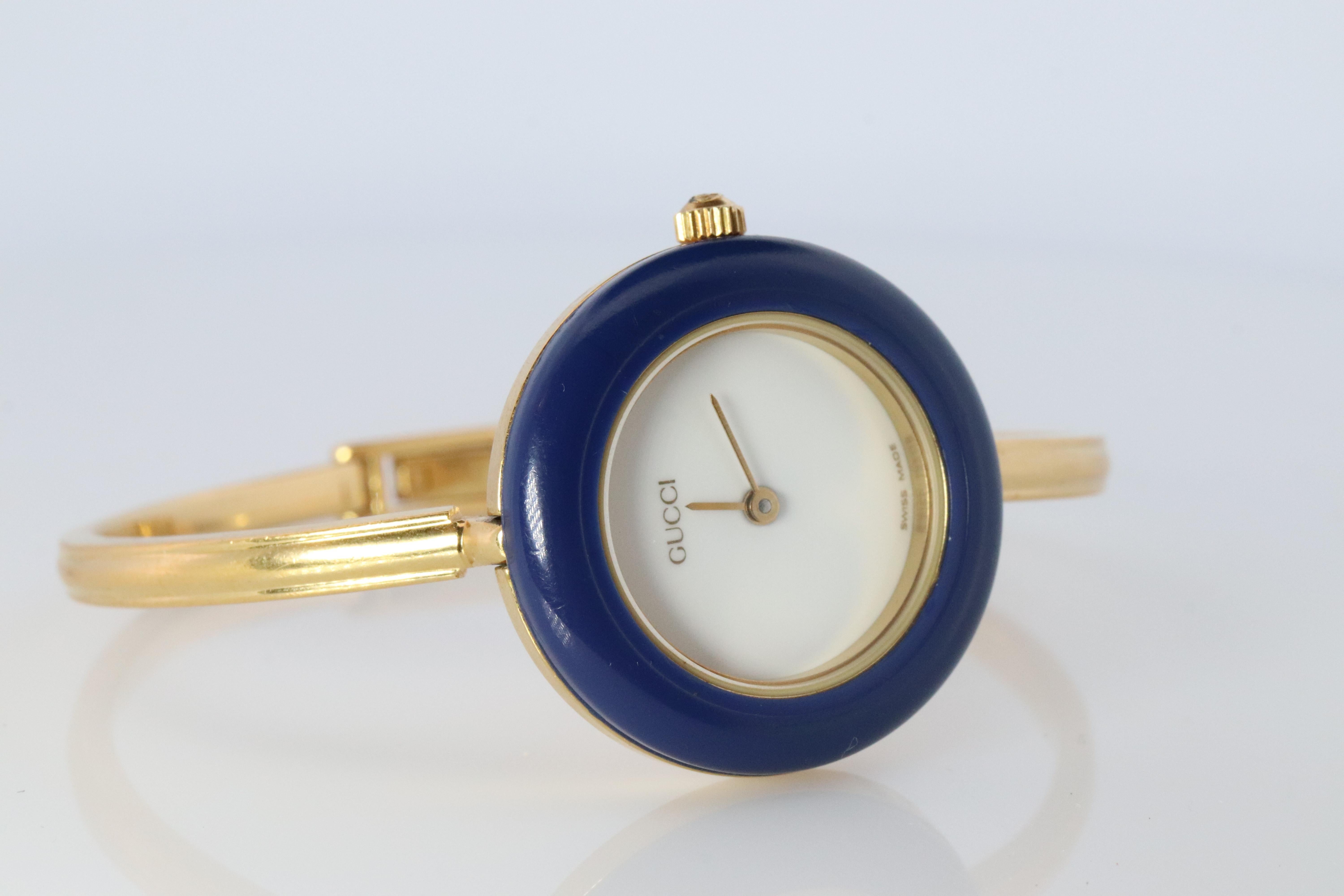 Vintage GUCCI Cuarzo 11/12.2  Observa. Reloj Gucci Ladies Bangle Bisel Intercambiable en Bueno estado para la venta en Port Charlotte, FL