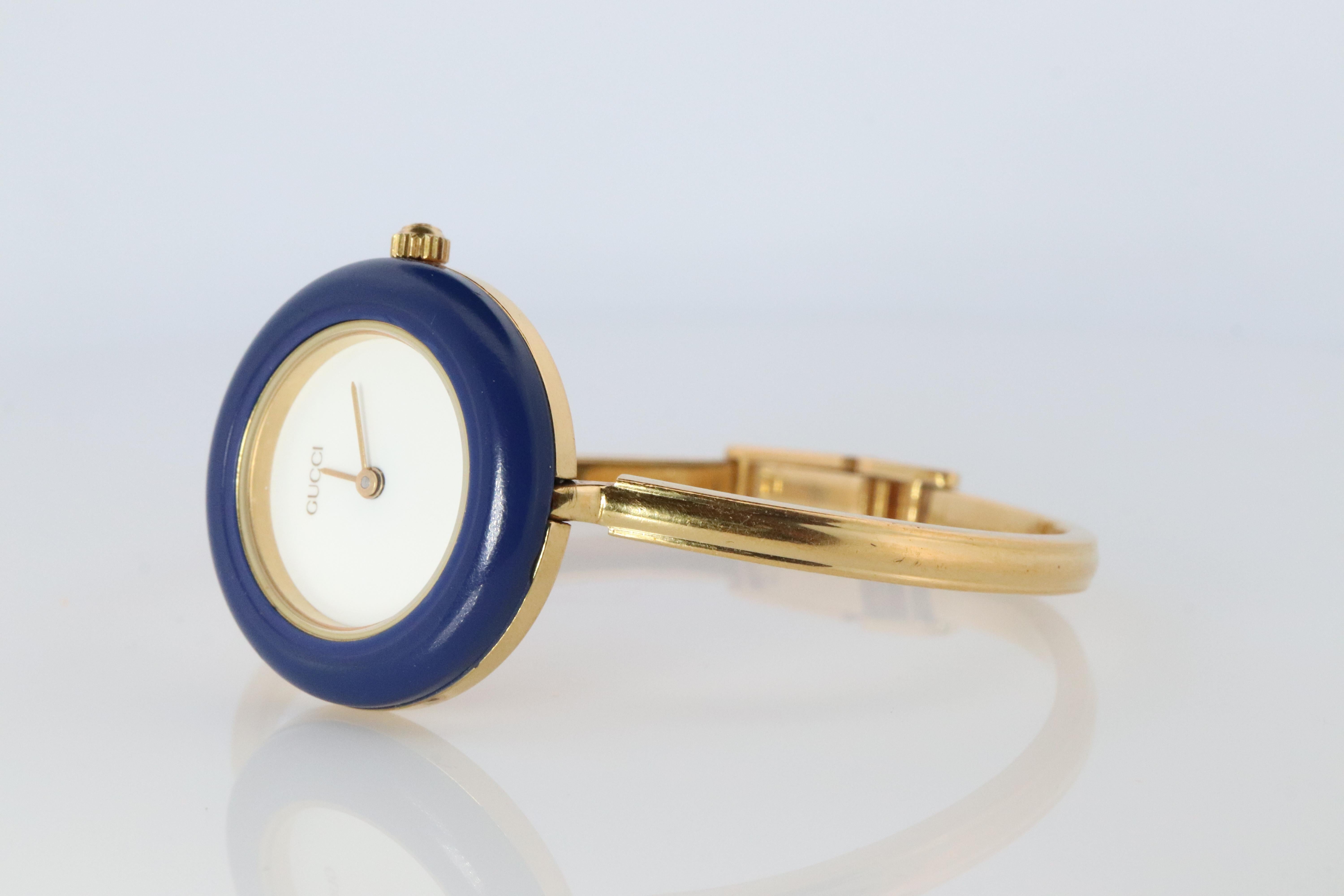 Vintage GUCCI Cuarzo 11/12.2  Observa. Reloj Gucci Ladies Bangle Bisel Intercambiable en venta 2