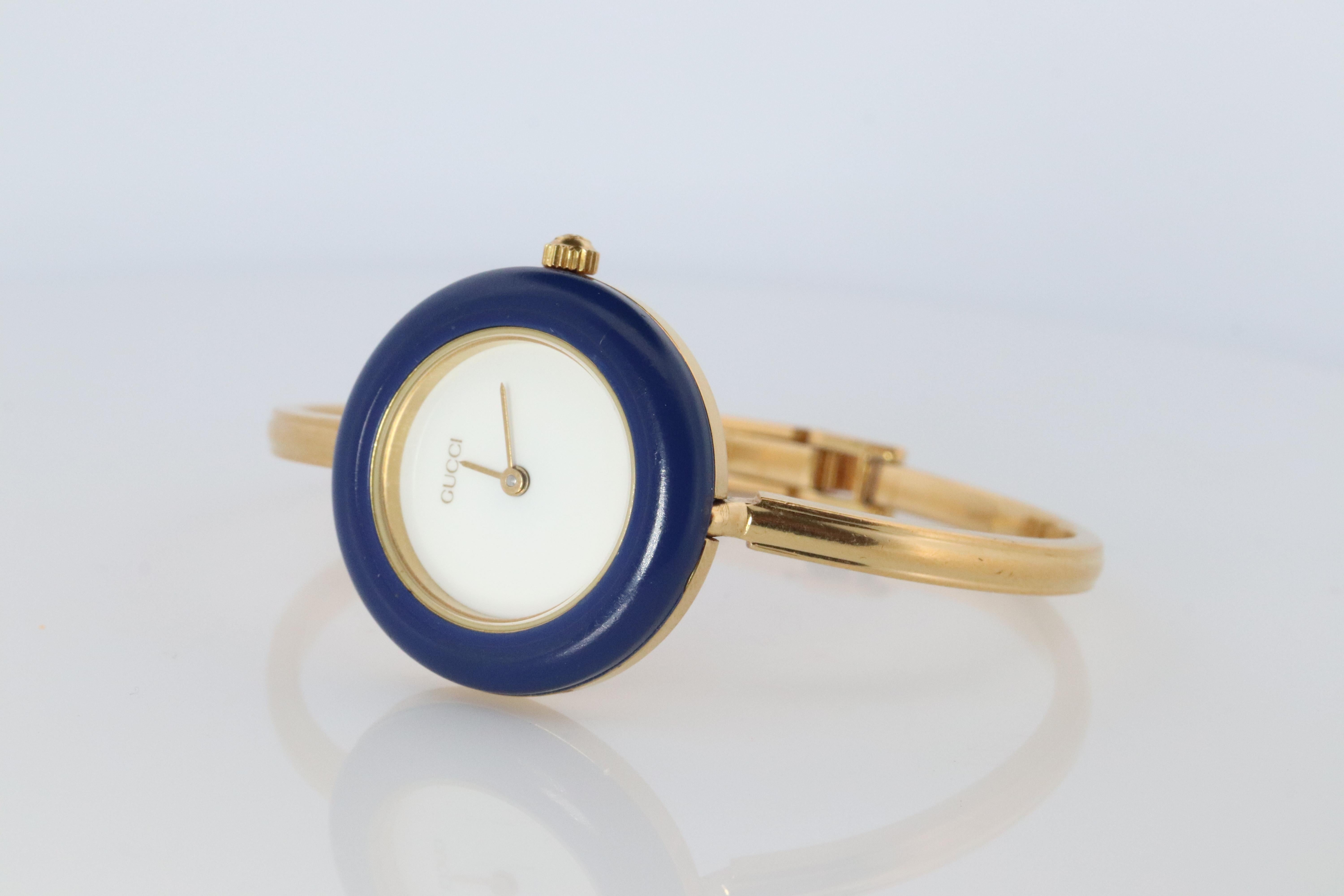 Vintage GUCCI Cuarzo 11/12.2  Observa. Reloj Gucci Ladies Bangle Bisel Intercambiable en venta 3