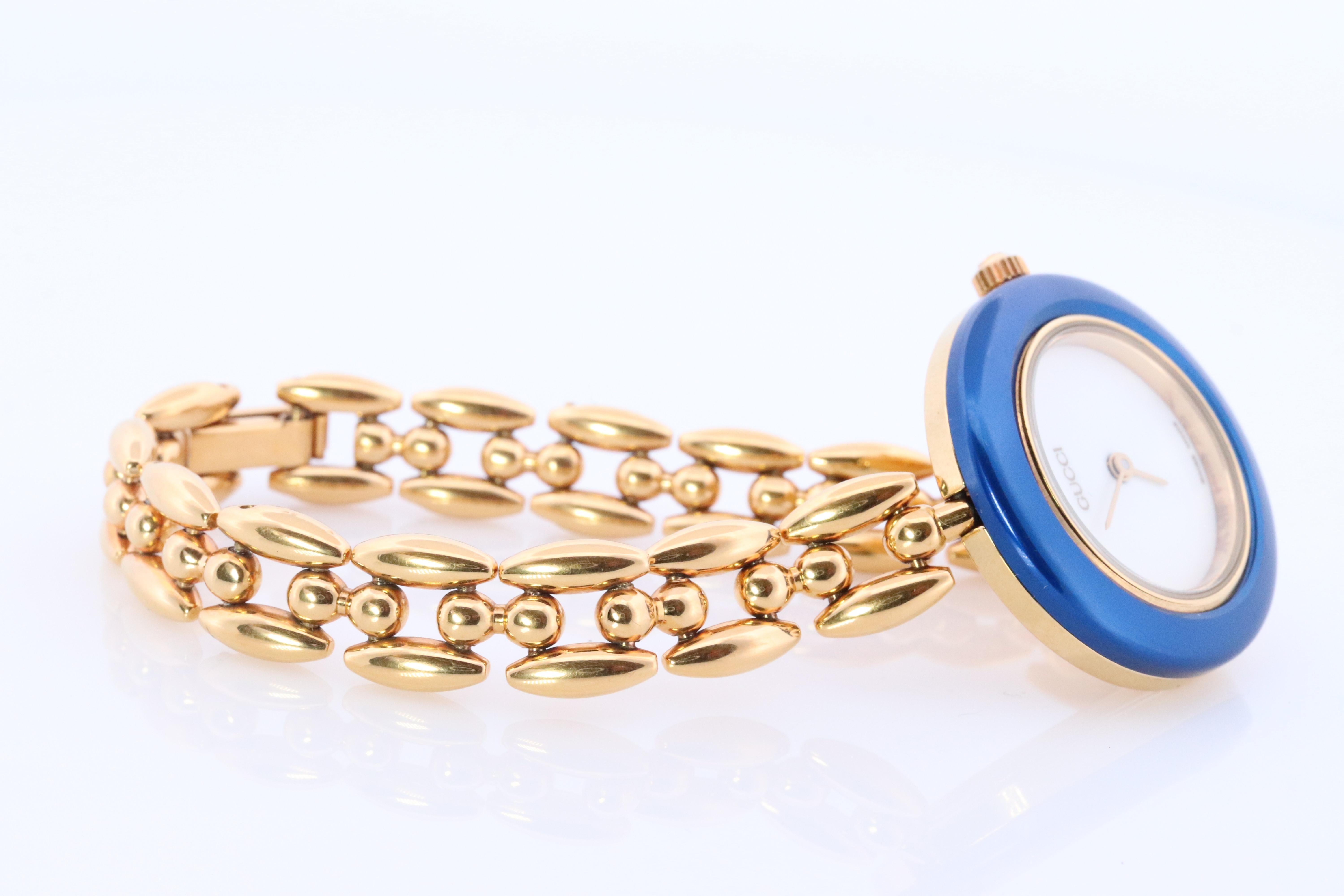 Vintage GUCCI Quarz 11/12.2 Uhr. Gucci Multiple BEZEL Damen Gold Armbanduhr (Moderne)