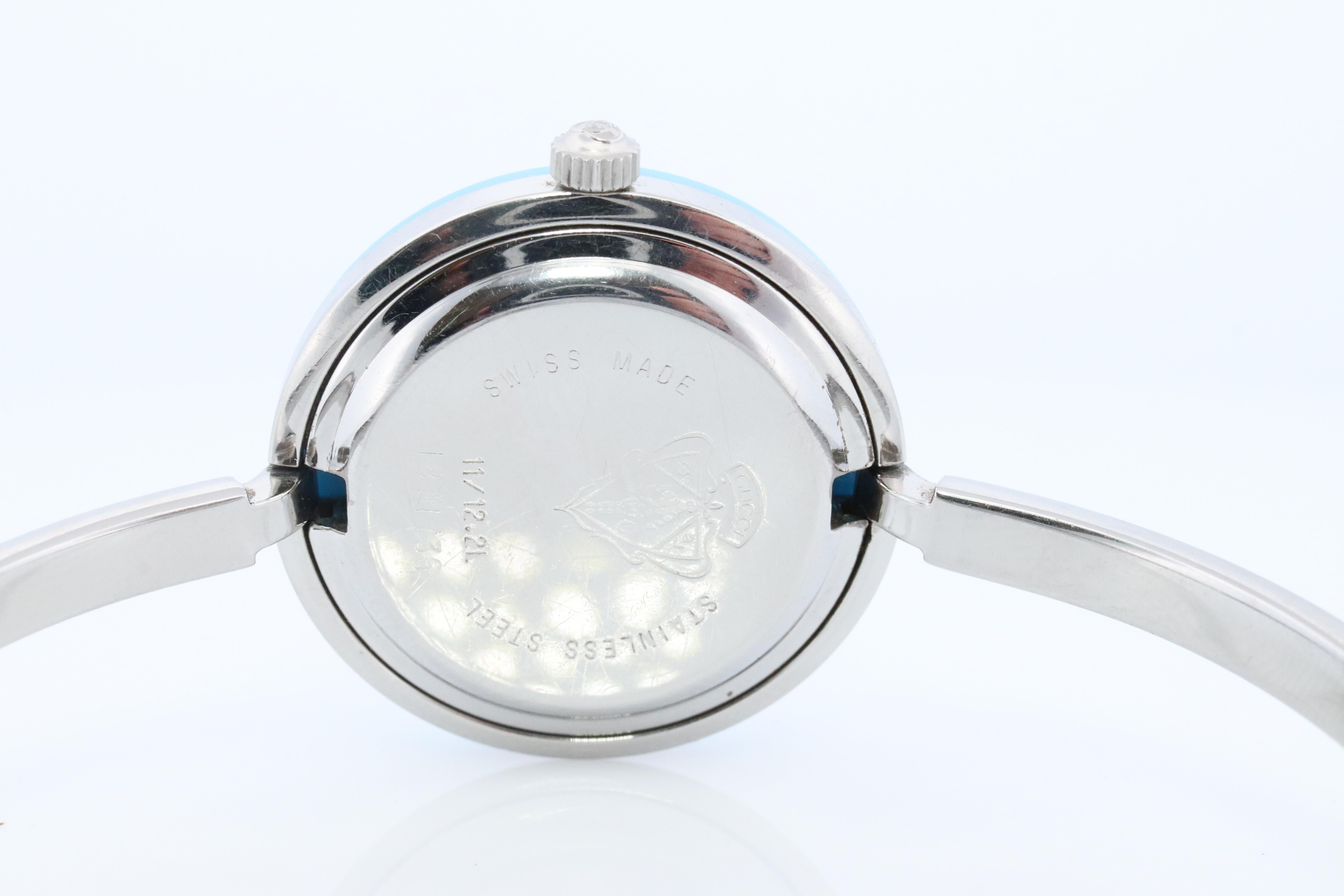 Vintage GUCCI Quarz 11/12.2L Uhr Bezels Gucci Damen Silber Armreif Armbanduhr, Vintage 2