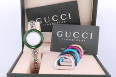 Vintage GUCCI Quartz 11/12.2L Watch. Gucci Ladies Silver Bezel Colors Wristwatch