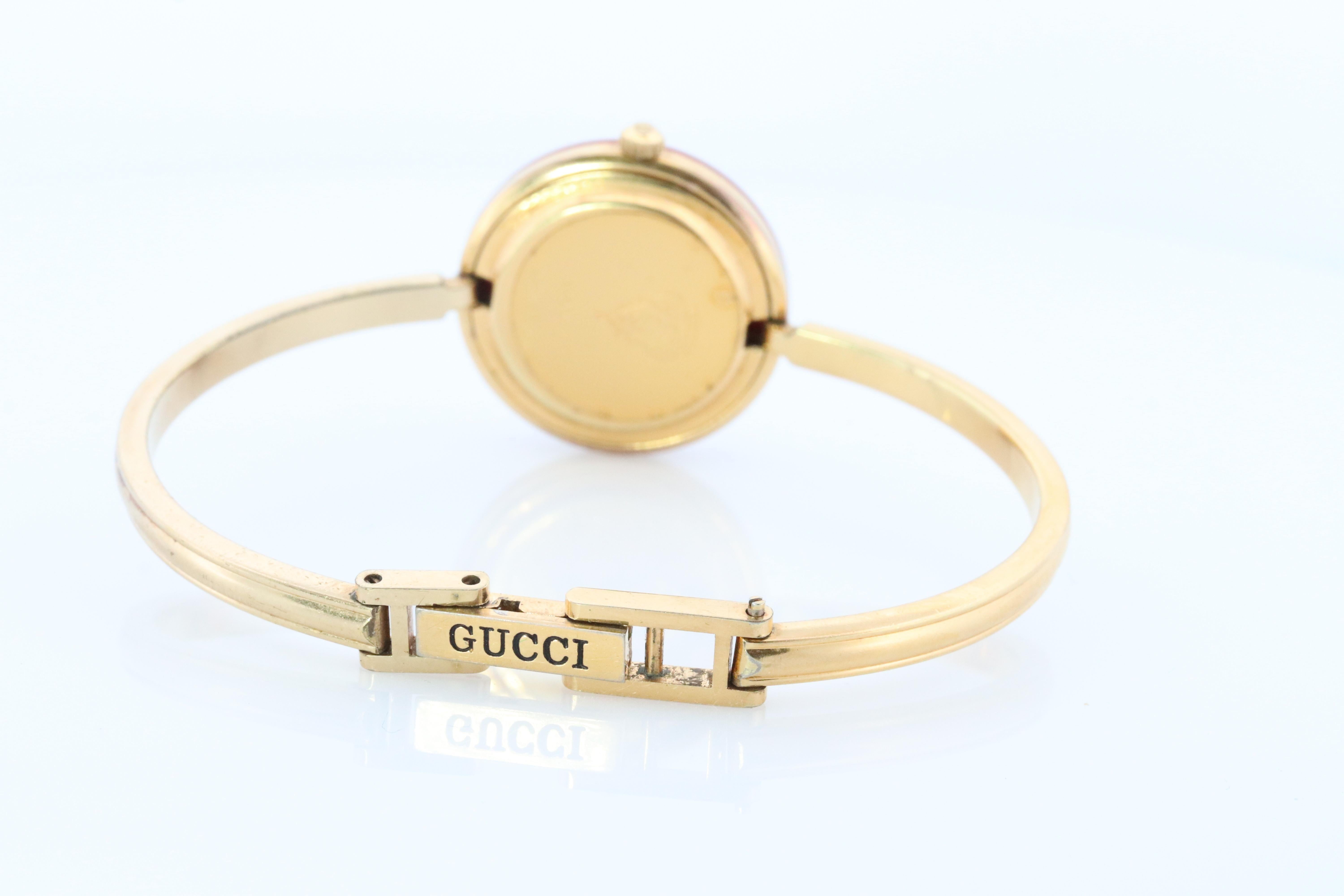 Vintage GUCCI Quarz 1100L Uhr Farbe Bezels Gucci Damen Armreif Armbanduhr, Vintage 1