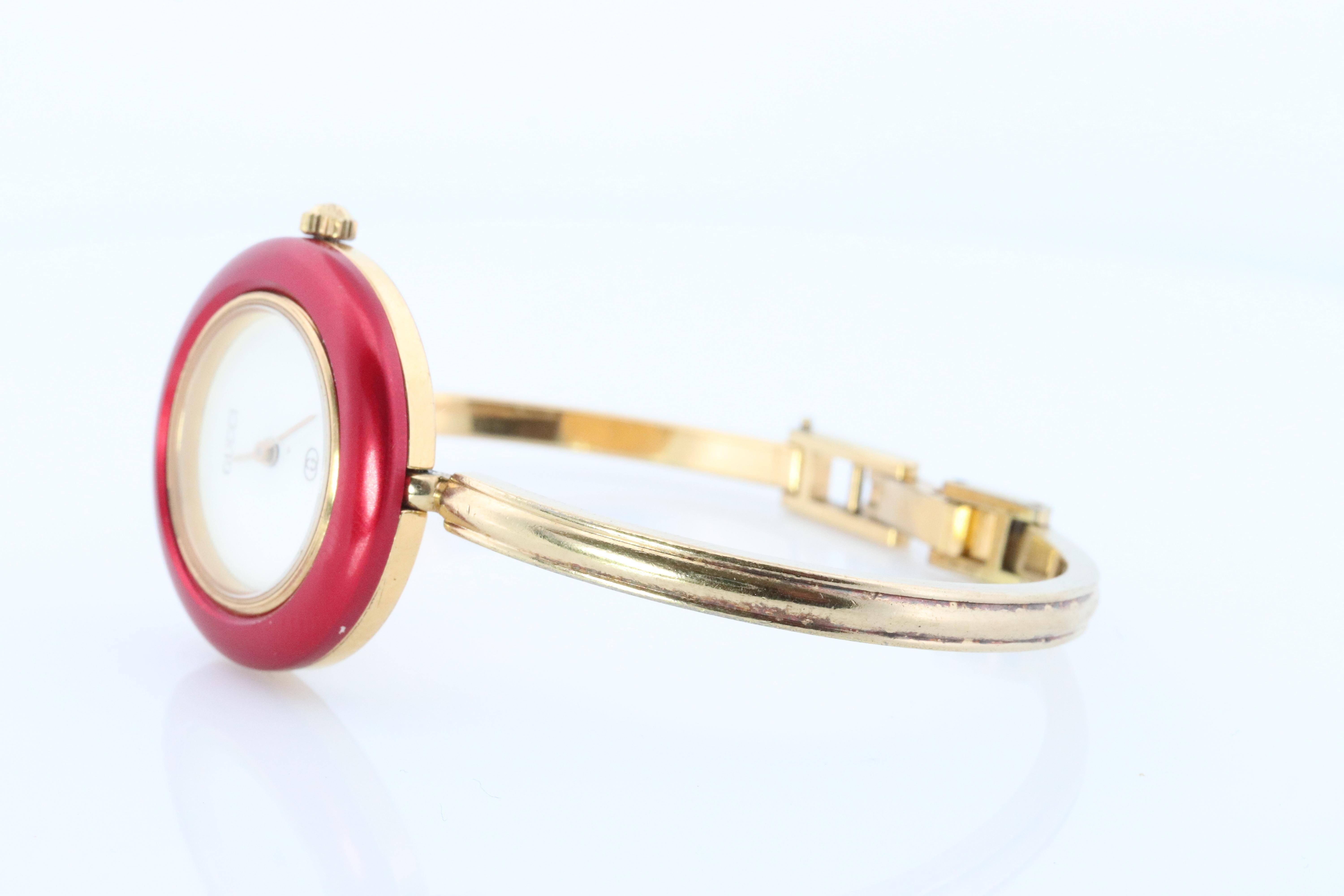 Vintage GUCCI Quarz 1100L Uhr Farbe Bezels Gucci Damen Armreif Armbanduhr, Vintage 2