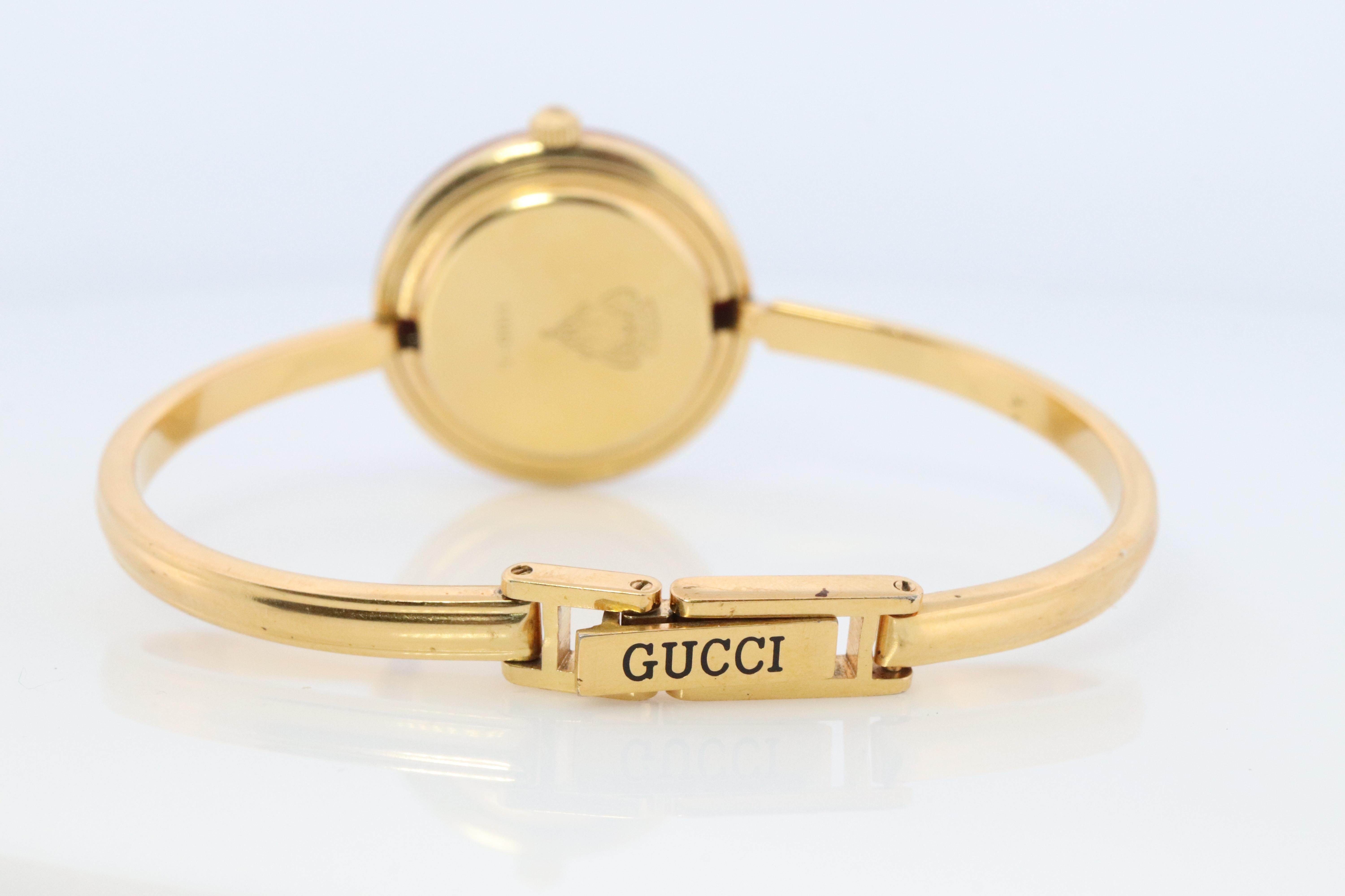 Vintage GUCCI Quarz 1100L Uhr Farbe Bezels Gucci Damen Armreif Armbanduhr, Vintage 2
