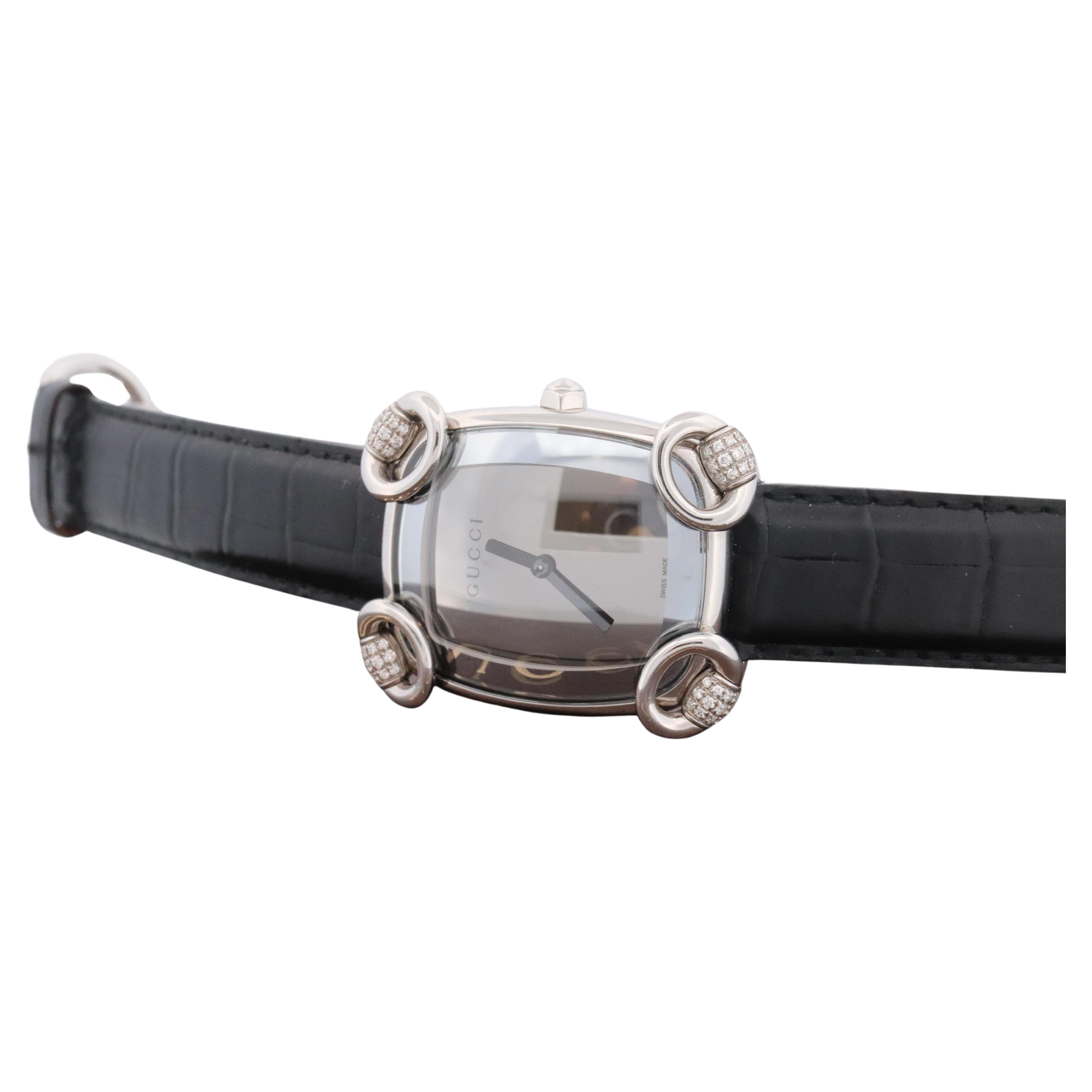 Vintage GUCCI Quartz 117.5 Watch. Gucci Diamond Horsebit Ladies. Box and Papers