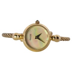Vintage GUCCI Quartz 2700.2.L  Watch. Gucci Ladies Bangle Gold Tone MOP Dial.