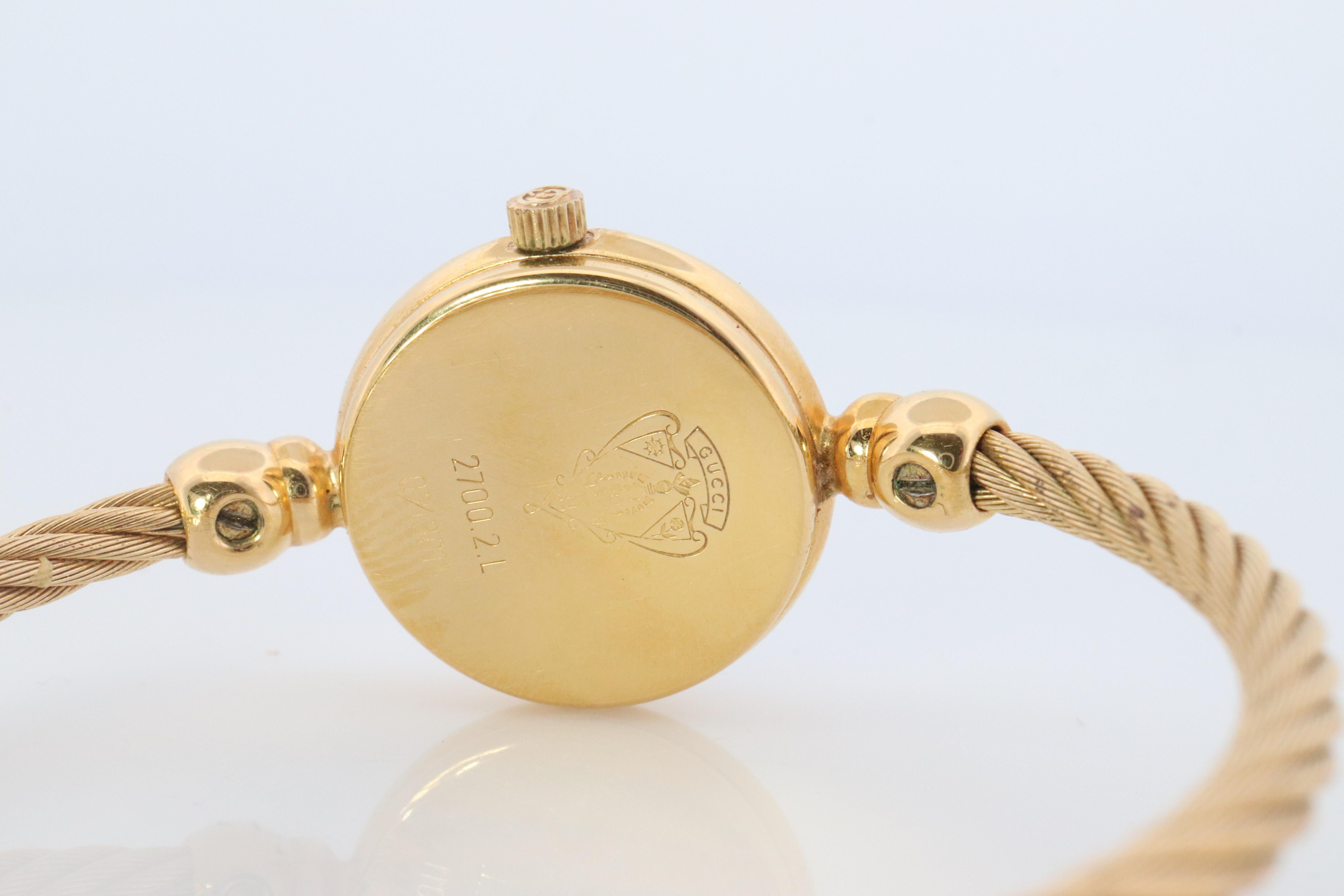 Vintage GUCCI Quartz 2700.2.L  Watch. Gucci Ladies Bangle Gold Tone Wristwatch 1