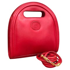 Vintage GUCCI Red Leather Mini Book Tote Bag