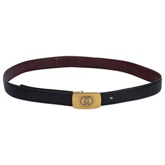 Retro Gucci Reversible Skinny Leather Belt