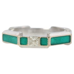 Anillo GUCCI Vintage. Anillo esmaltado de diamantes Links to Love de oro blanco de 18 quilates.