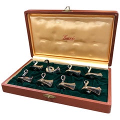 Vintage Gucci Set of 8 Place Holders in the Original Box, Italy, 1970s