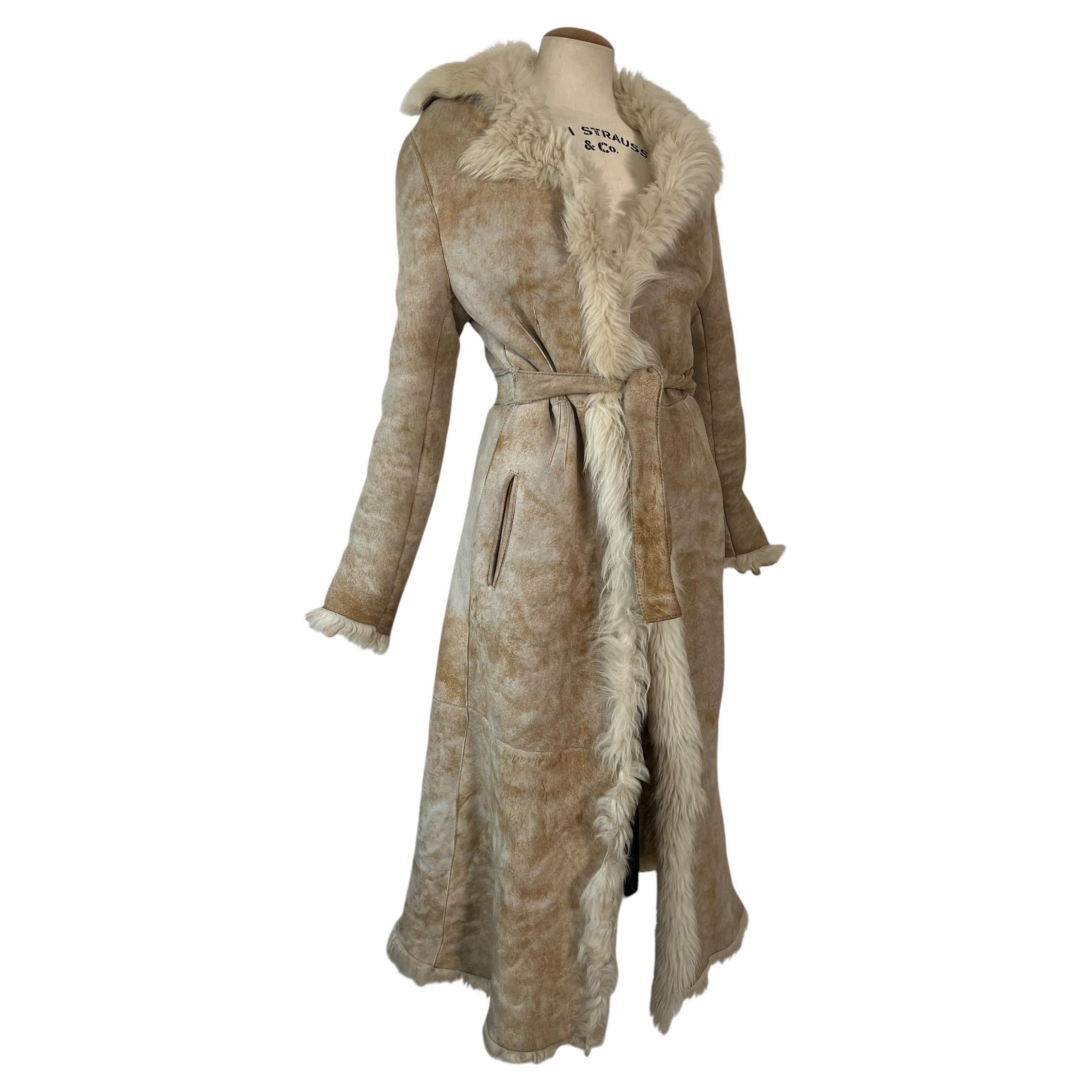 Vintage Gucci Shearling Long Coat For Sale