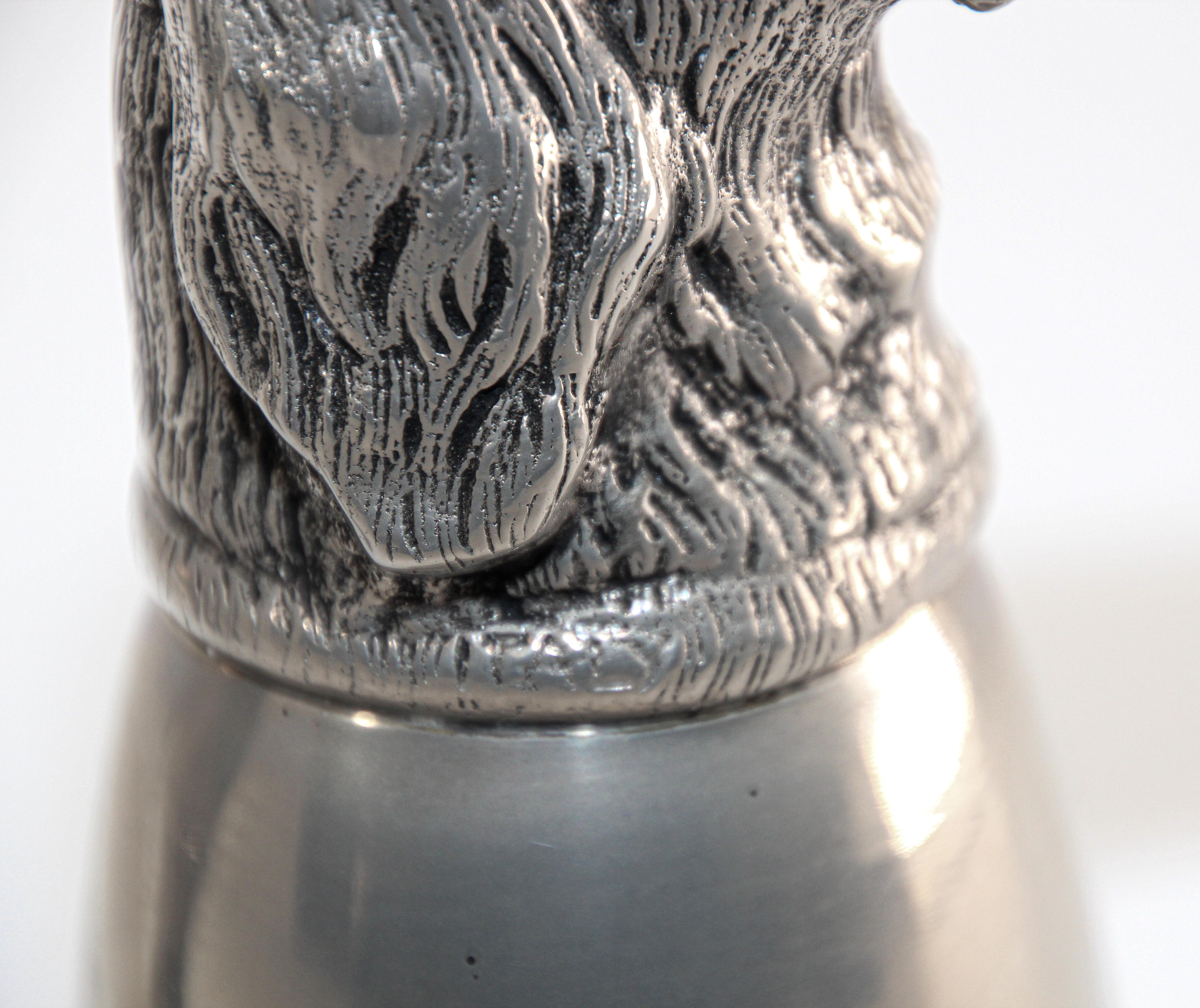 GUCCI Silver Plated Animal Stirrup Cups Signed Italy, 1970s For Sale 7