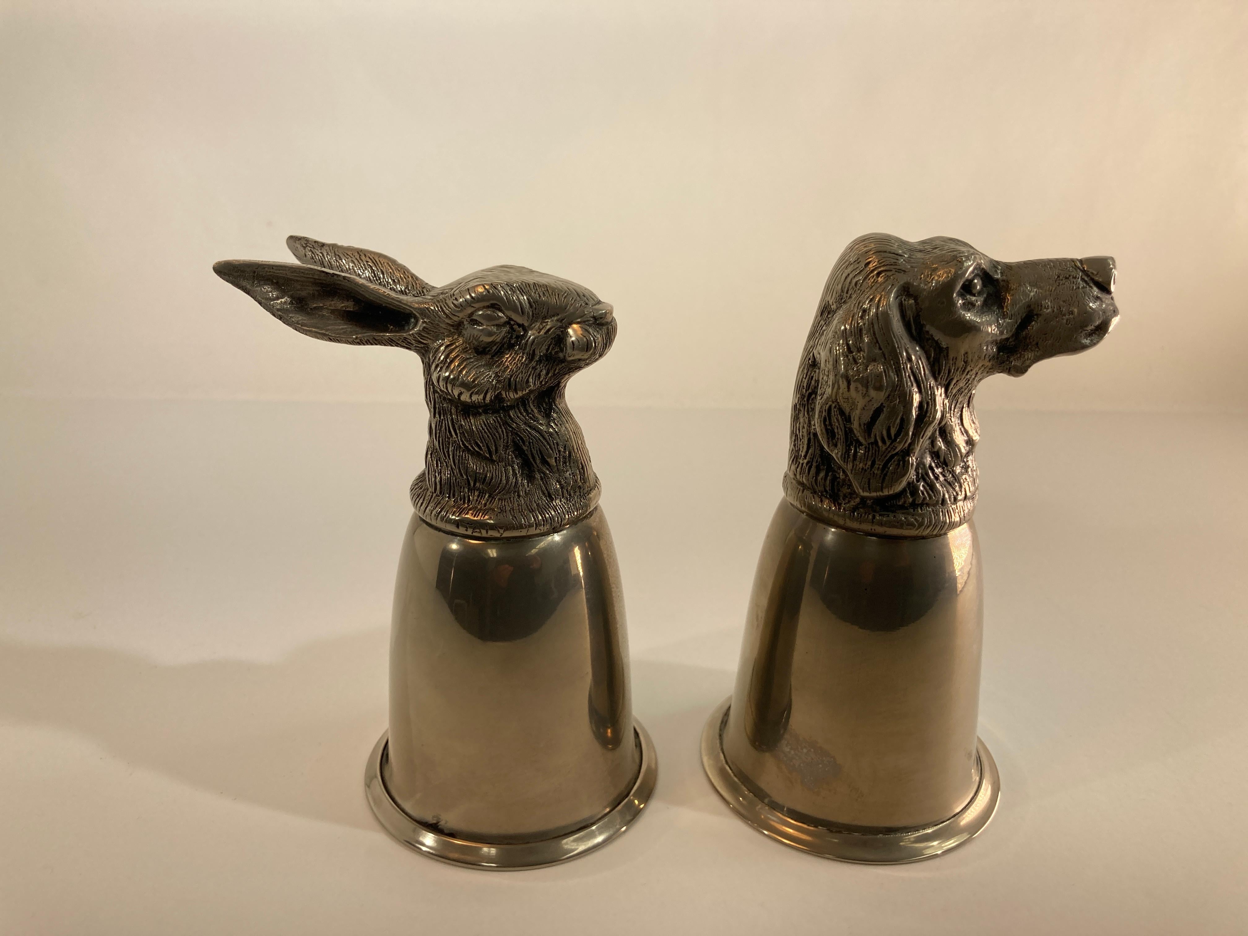 GUCCI Silver Plated Animal Stirrup Cups Signed Italy, 1970s For Sale 12