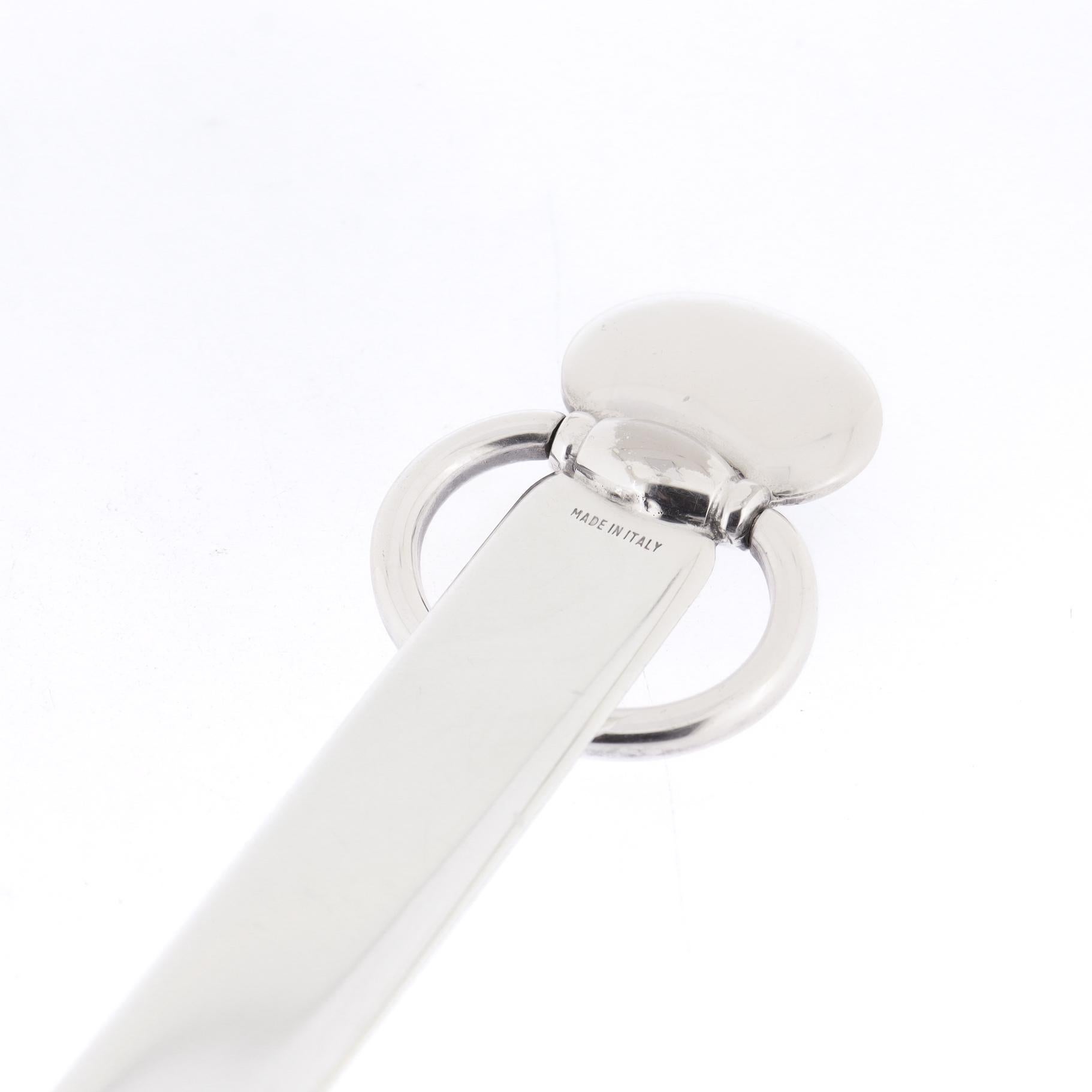 Vintage Gucci Silver Plate & Black Enamel Letter Opener For Sale 9