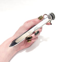 Vintage Gucci Silver Plate & Black Enamel Letter Opener