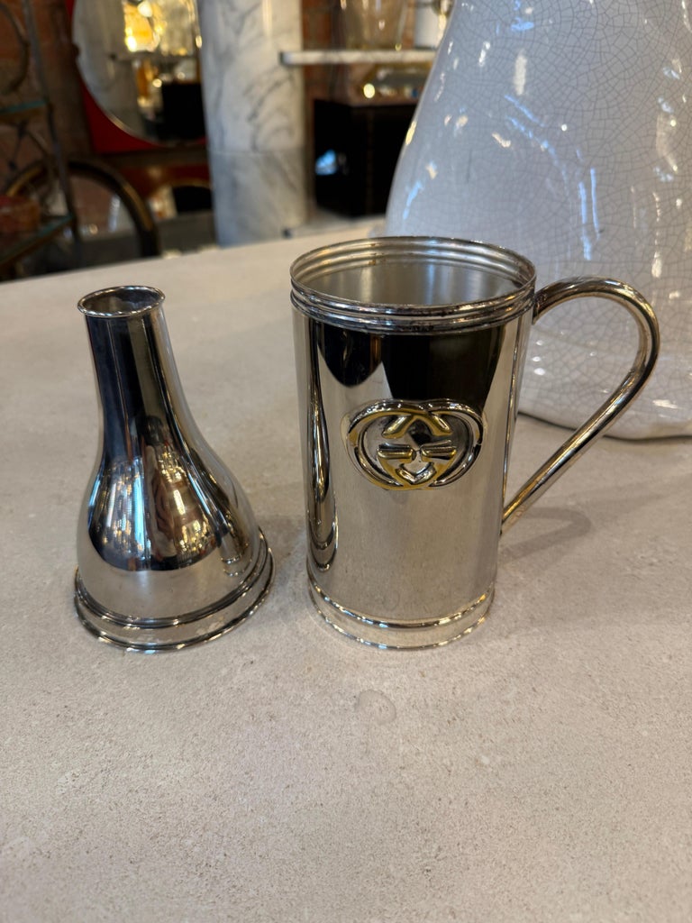 GUCCI ワインボトルホルダー Vintage Gucci Silver-Plated Wine Bottle Holder For Sale at 1stDibs