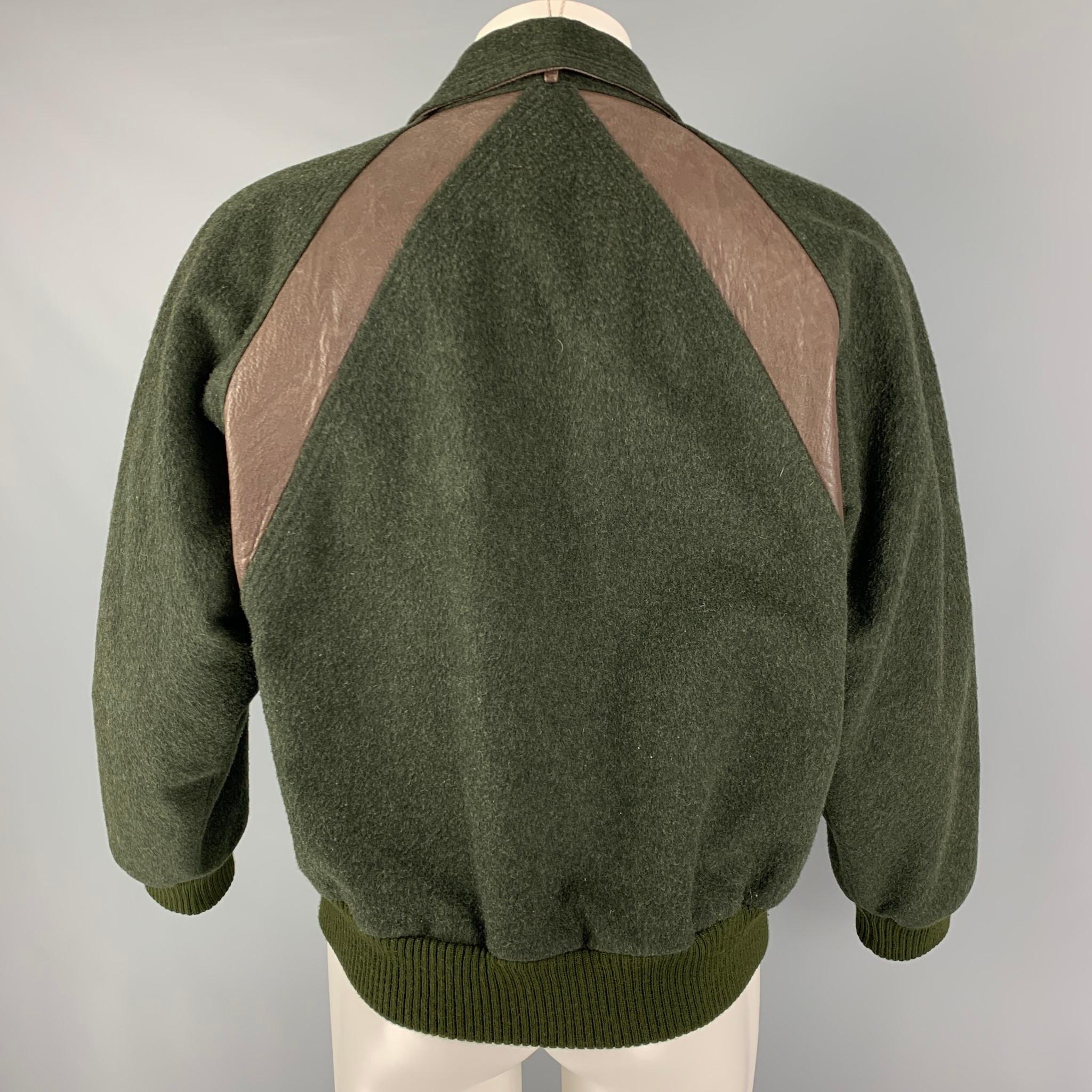 Men's Vintage GUCCI Size 38 Green Forest Green Mixed Materials Wool Jacket