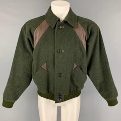 Vintage GUCCI Size 38 Green Forest Green Mixed Materials Wool Jacket
