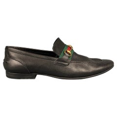 Vintage GUCCI Size 6 Black Leather Horse Bit Flats