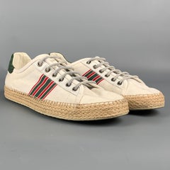 Vintage GUCCI Size 8 Multi-Color Stripe Canvas Espadrille Sneakers