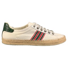 Vintage GUCCI Size 8 Multi-Color Stripe Canvas Espadrille Sneakers