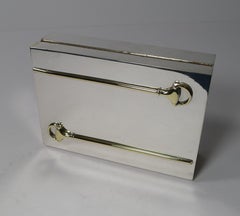 Vintage Gucci Snaffle Box in Silver and Gold Plate, circa 1970