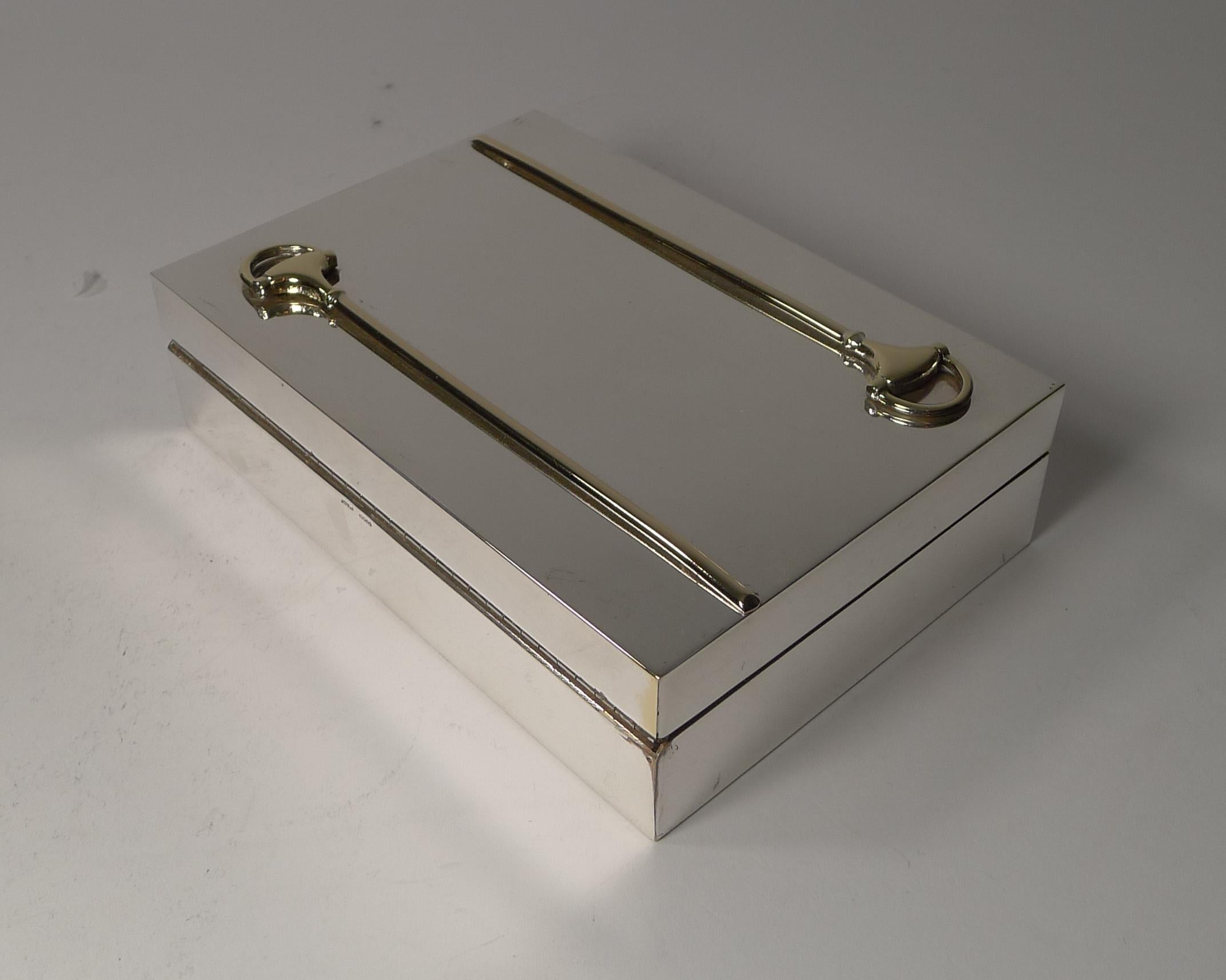 Vintage Gucci Snaffle Box in Silver and Gold Plate, circa 1970 In Good Condition In Bath, GB