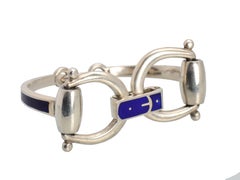 Vintage Gucci Sterling and Enamel Riding Bit Bracelet