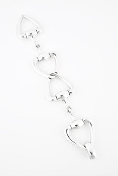 Vintage Gucci Sterling Silver Heart Horse Bit Bracelet