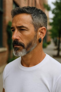 Vintage Gucci Sterling Silver Jet Gemstone 1 Inch Long Earrings