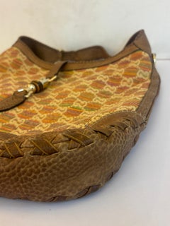 Vintage Gucci Straw and Leather GG Jackie Hobo Bag
