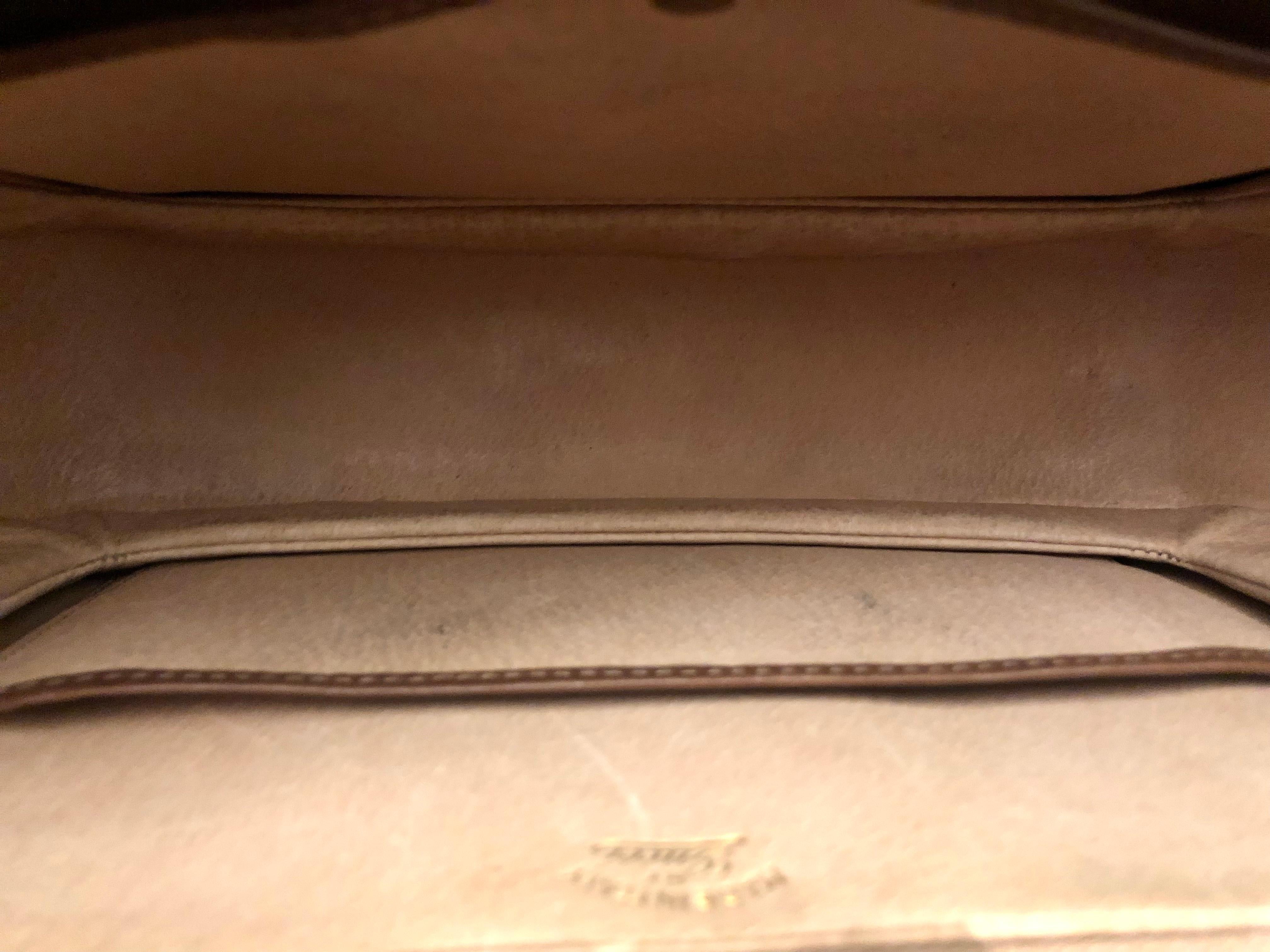 Vintage GUCCI Nubuck Leather Bamboo Top Handle Handbag Brown 6