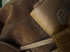 Vintage Gucci Suede Brown Small Bamboo Backpack