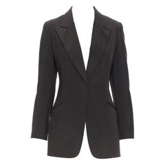 vintage GUCCI TOM FOR 1997 brown mohair wool peak lapel blazer IT40 S