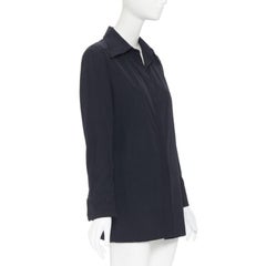 camicia lunga vintage GUCCI TOM FORD 1996 nero rayon nylon collo largo casual IT38