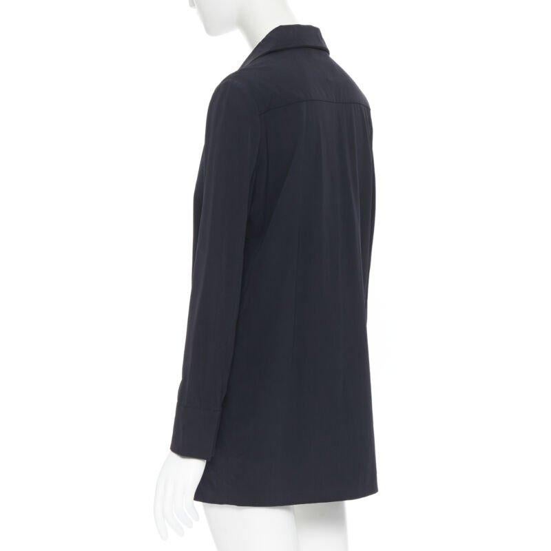 vintage GUCCI TOM FORD 1996 black ray nylon wide collar casual long shirt IT38 Pour femmes en vente