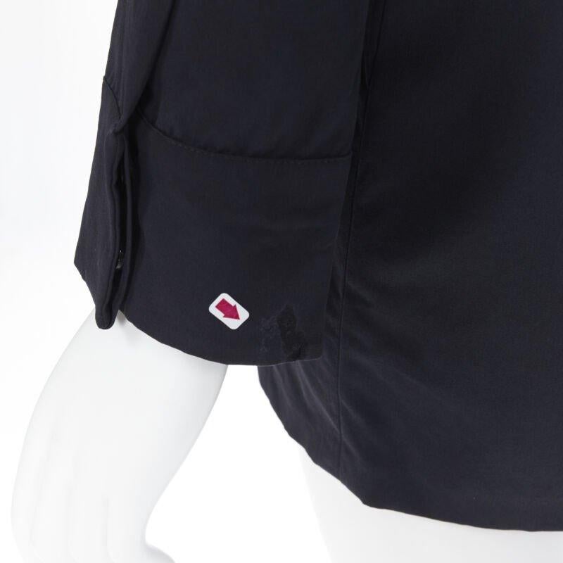 vintage GUCCI TOM FORD 1996 black ray nylon wide collar casual long shirt IT38 en vente 2