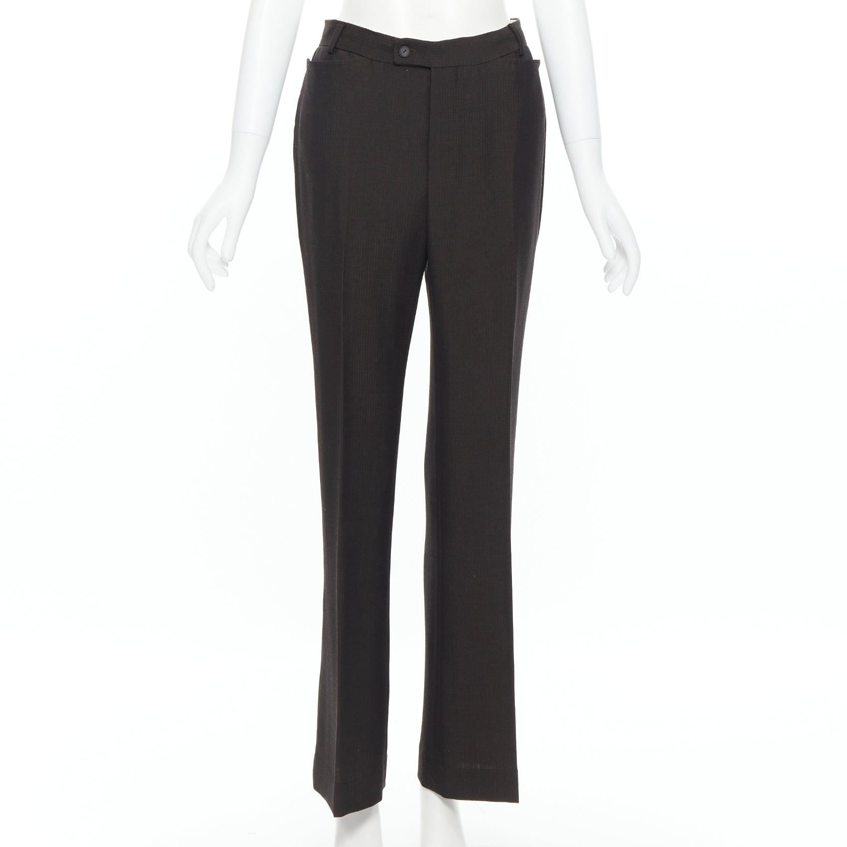 vintage GUCCI TOM FORD 1996 brown wool mohair dart front blazer pant set IT42 M en venta 5