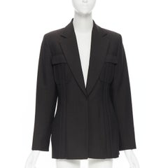 vintage GUCCI TOM FORD 1996 brown wool mohair dart front blazer pant set IT42 M