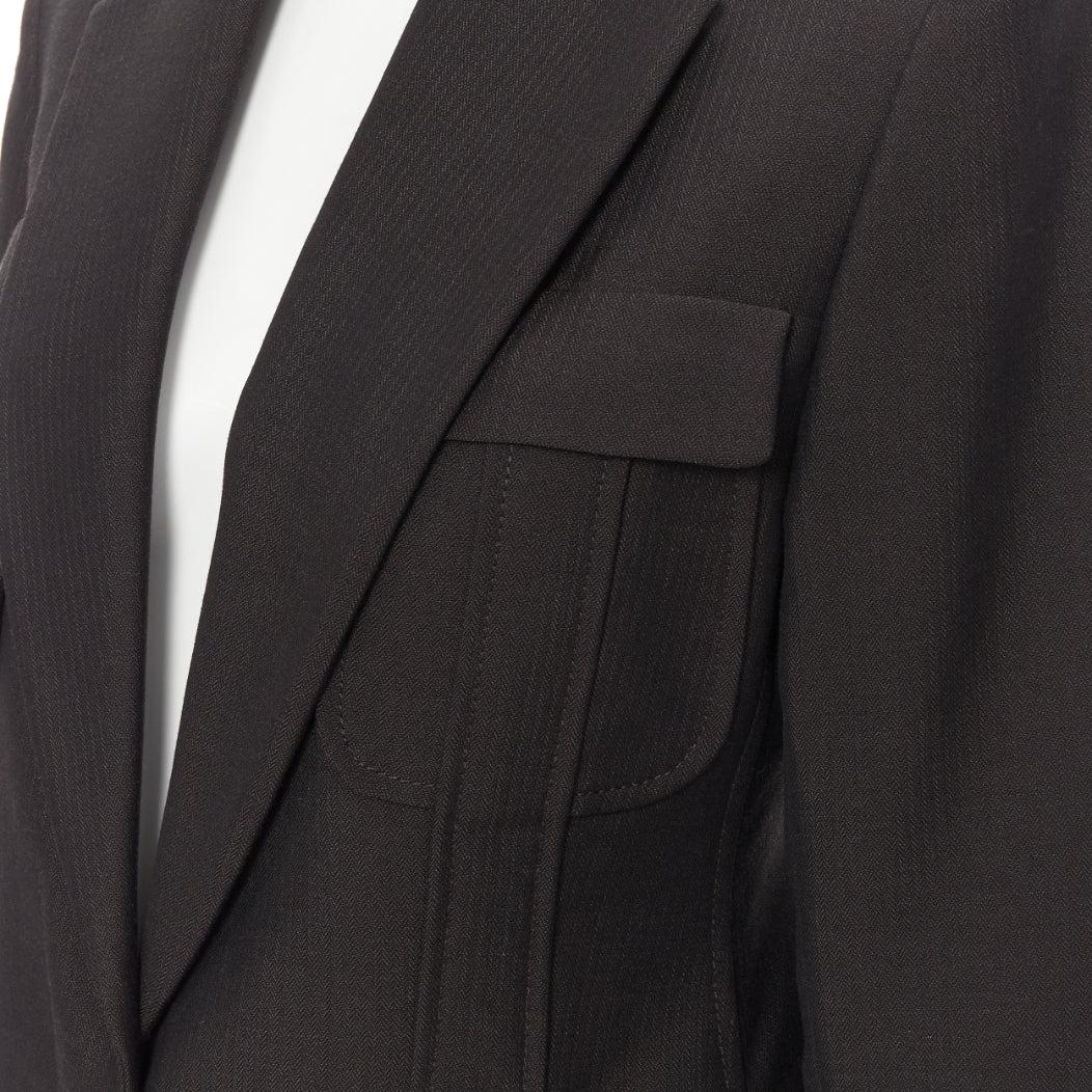 vintage GUCCI TOM FORD 1996 brown wool mohair dart front blazer pant set IT42 M
Reference: GIYG/A00052
Brand: Gucci
Designer: Tom Ford
Model: Military blazer suit
Material: Wool
Color: Brown
Pattern: Solid
Closure: Button
Lining: Silk
Extra Details: