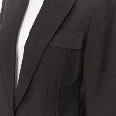 vintage GUCCI TOM FORD 1996 brown wool mohair dart front blazer pant set IT42 M