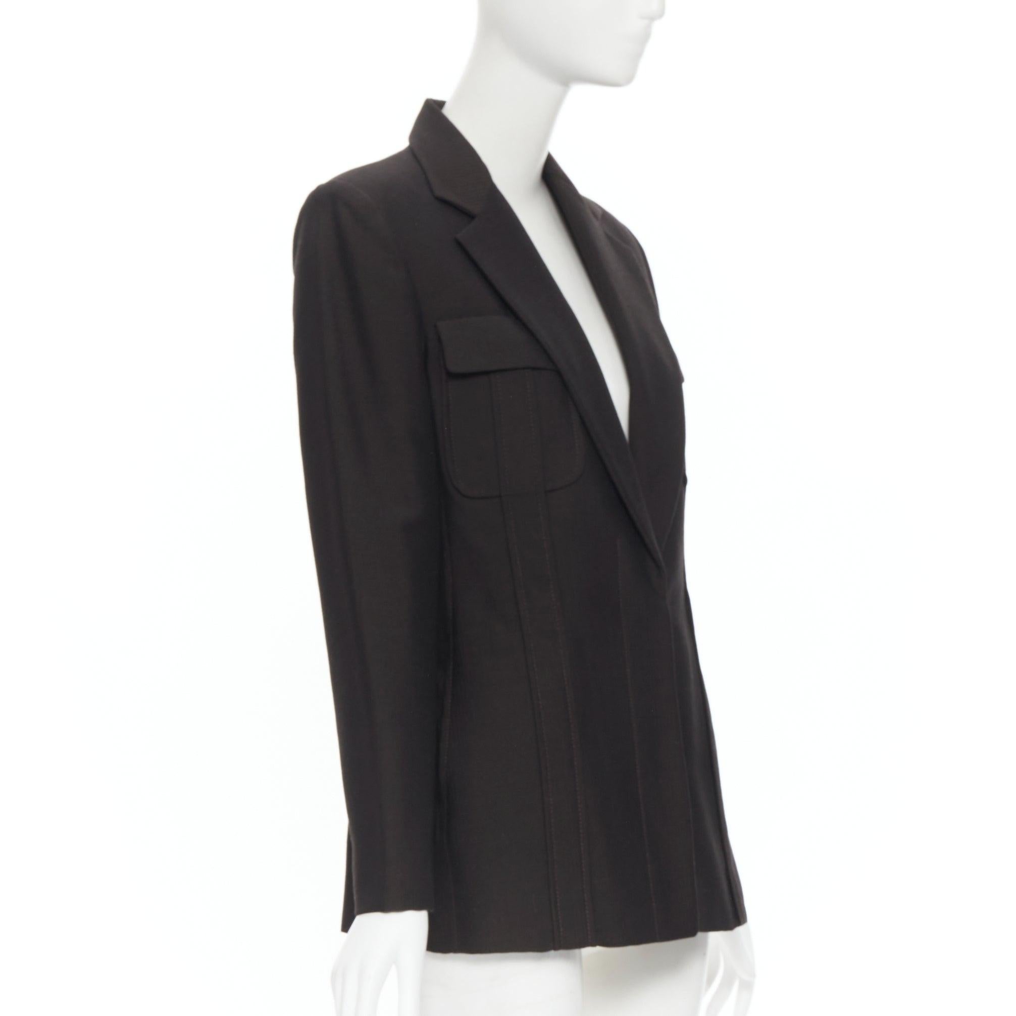 vintage GUCCI TOM FORD 1996 brown wool mohair dart front blazer pant set IT42 M en Bueno estado para la venta en Hong Kong, NT