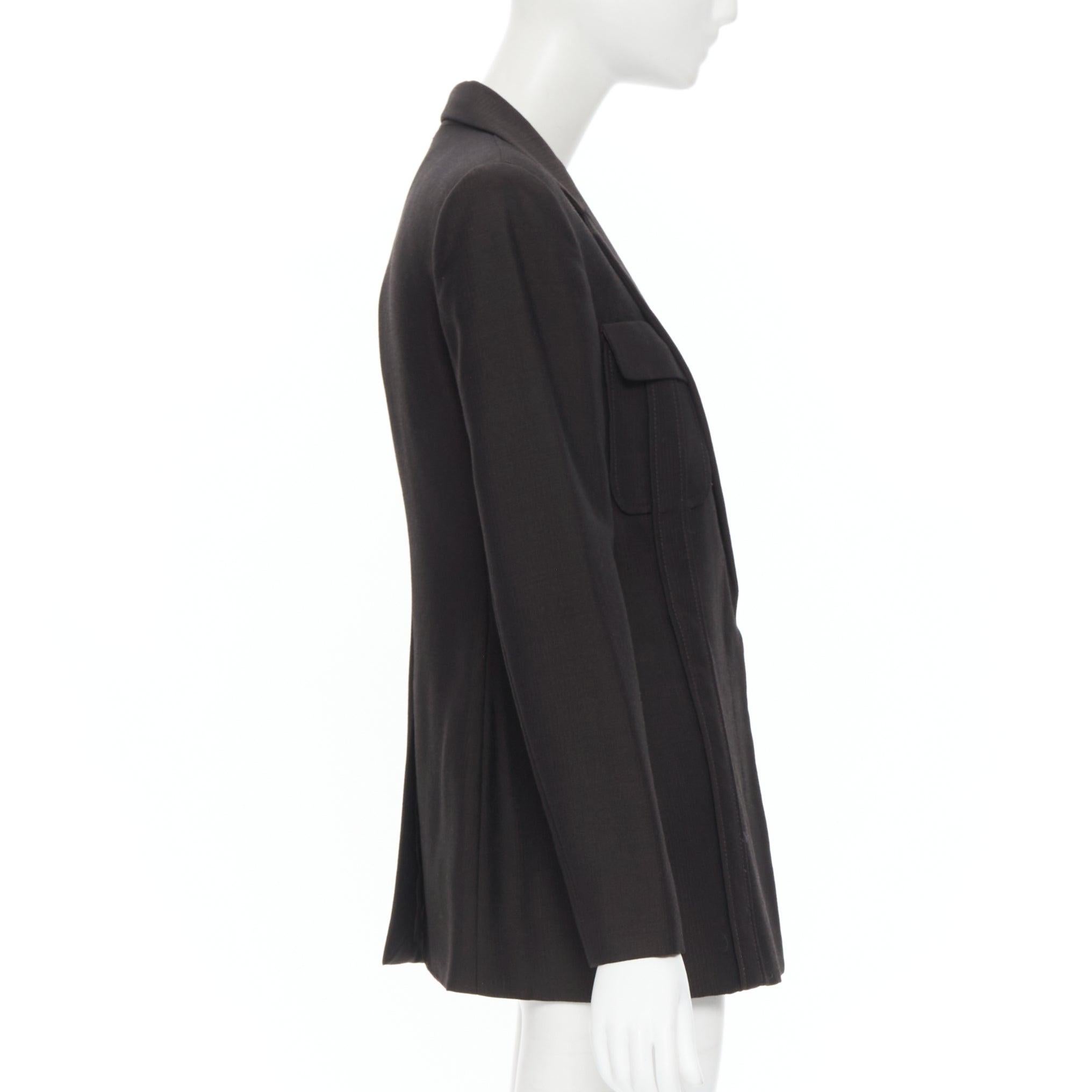 De las mujeres vintage GUCCI TOM FORD 1996 brown wool mohair dart front blazer pant set IT42 M en venta