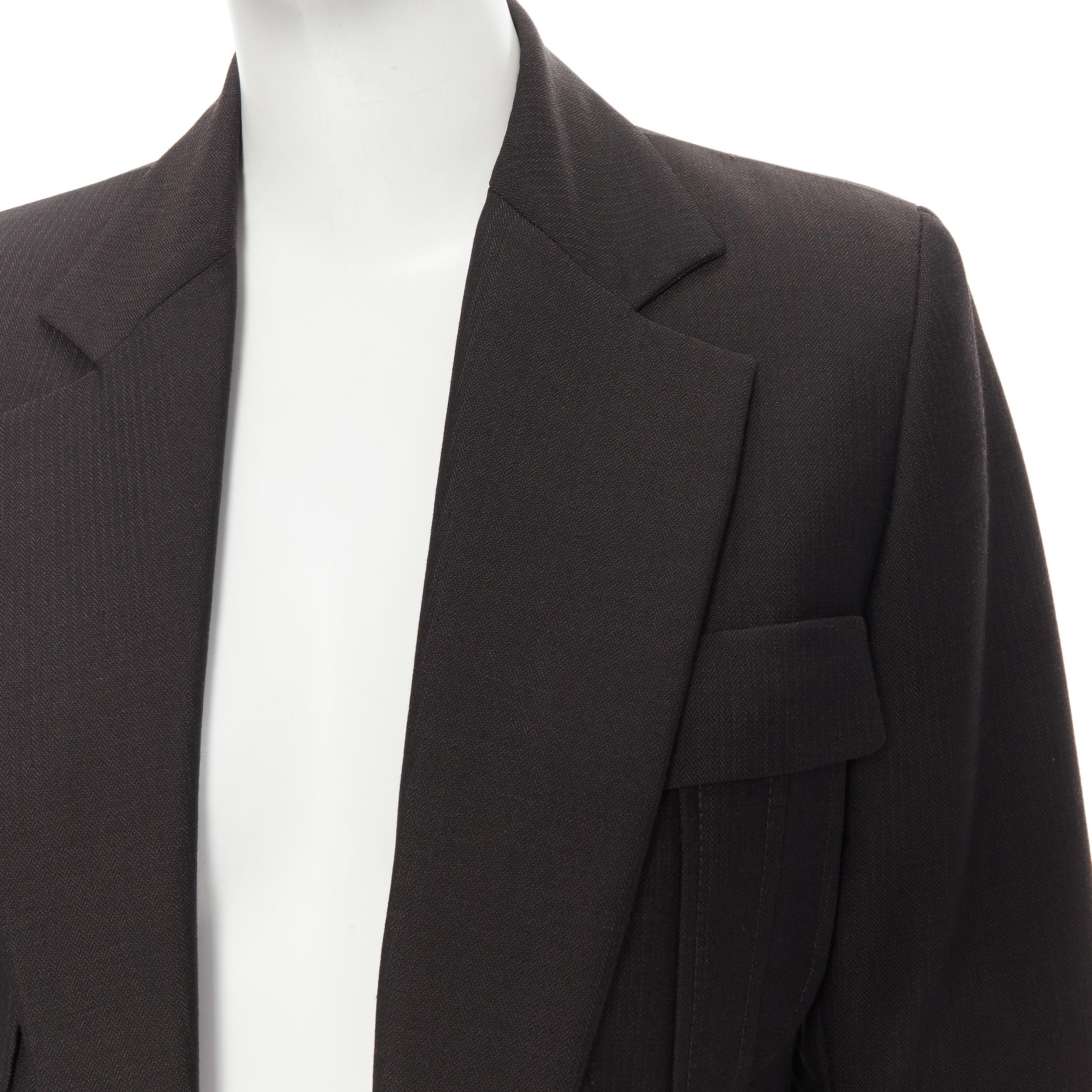 Vintage GUCCI TOM FORD 1996 Braunes Blazer-Hosen-Set aus Wolle und Mohair mit Pfeil vorne IT42 M 2