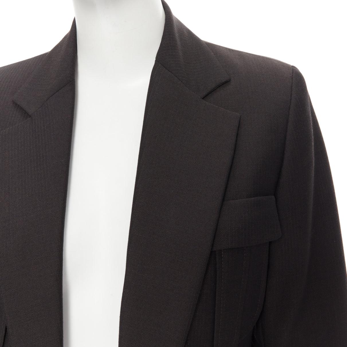 vintage GUCCI TOM FORD 1996 brown wool mohair dart front blazer pant set IT42 M en venta 3
